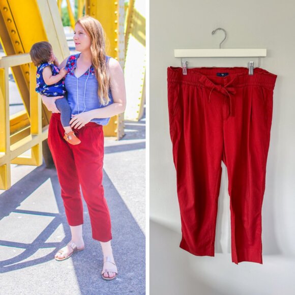 Gap Burnt Orange Paper Bag Pants - Picture 1 of 11